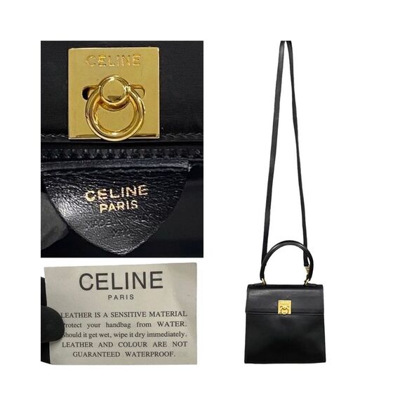 Pre Loved Celine Black Leather Handbag in AB Condition - Picture 4 of 8